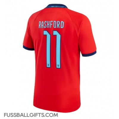 England Marcus Rashford #11 Fußballbekleidung Auswärtstrikot WM 2022 Kurzarm